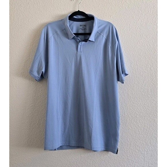 Rhone Delta Pique Polo Pink Shirt Mens XXL/2XL Performance Short Sleeve Golf - Picture 1 of 10